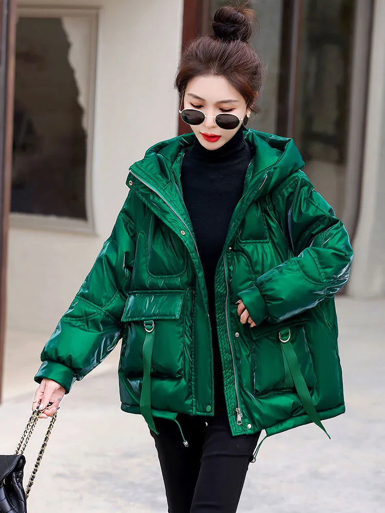 Glossy Oversized Winter Coat