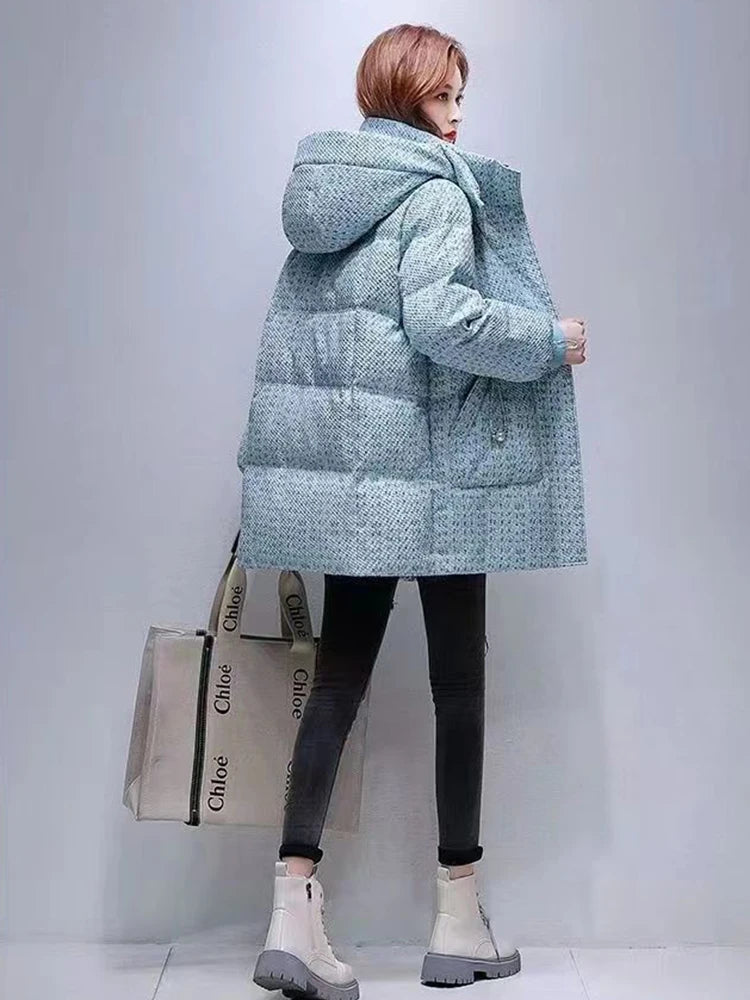 Winter Medium Length Hooded Coat