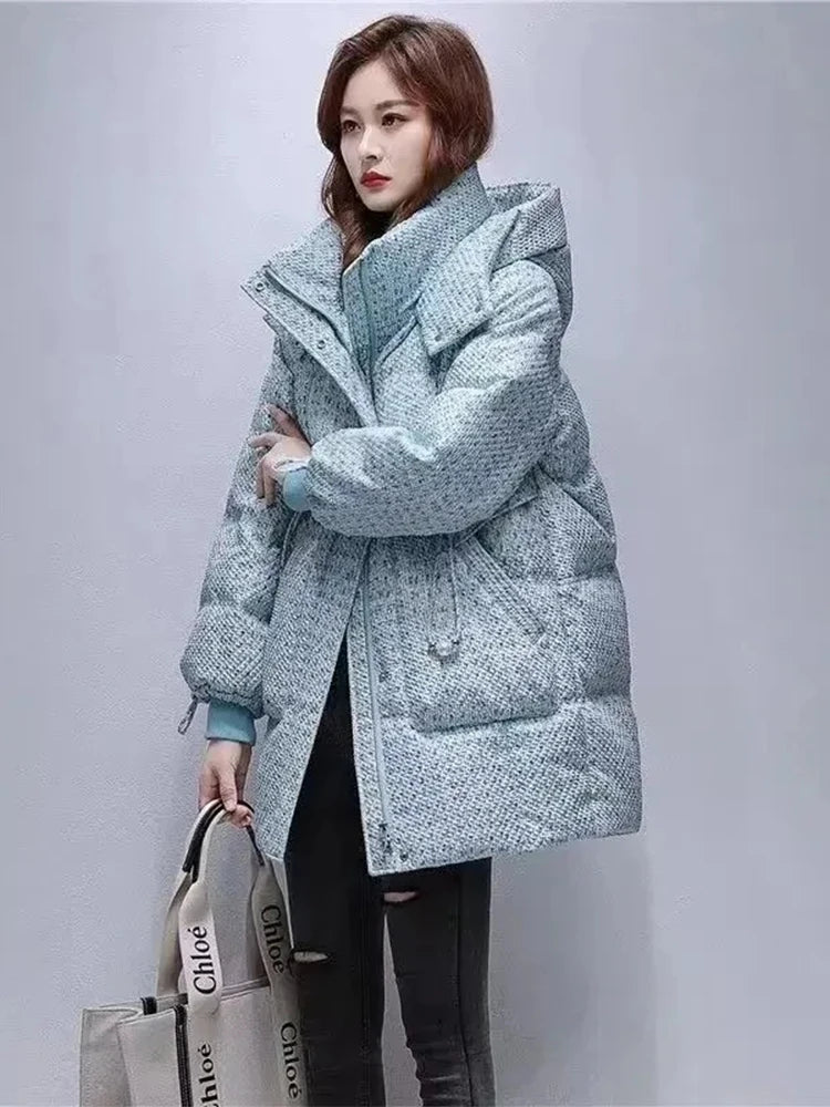 Winter Medium Length Hooded Coat