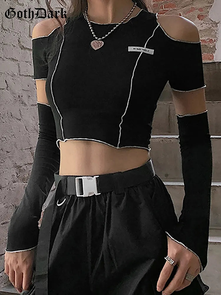 Goth  T-shirt Crop Top