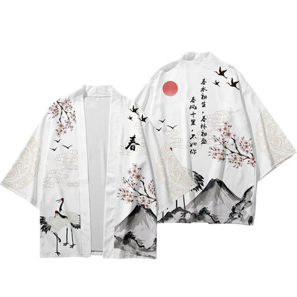 Unisex White Kimono