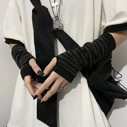 Punk Long Fingerless Gloves