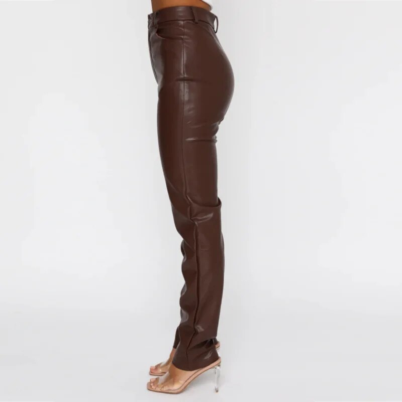 Pu Leather Pants Wide Leg Trousers