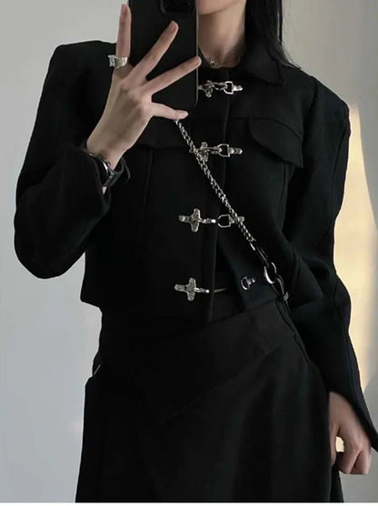 Casual Elegant Goth Coat