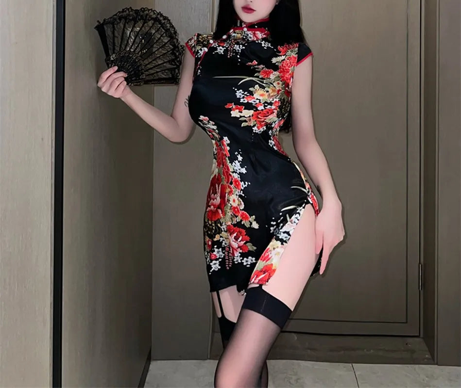 Short-Sleeved Lingerie Dress Chinese Style