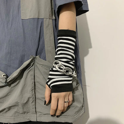 Punk Long Fingerless Gloves